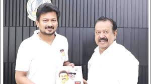 DMK leader K Ponmudi addressing a public gathering before his removal amid the Hindu Tilak Controversy.