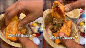 Delhi bhindi samosa: Viral food experiment sparks mixed reactions on social media.