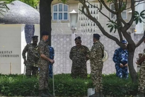 Protests Outside Pakistan High Commission intensify as India reduces diplomatic staff and removes barricades following the Pahalgam incident.